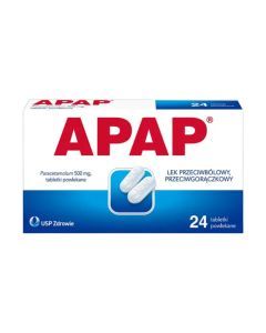 Apap, 500 mg, tabletki powlekane, 24 szt.