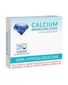 Calcium Krystalicznie Czyste, proszek, 100% hipoalergiczne, proszek w saszetkach, 20 szt.