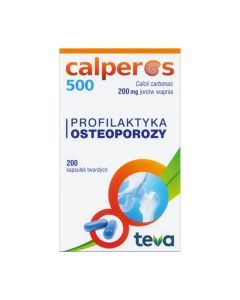 Calperos 500, 200 mg jonów wapnia, kapsułki twarde, 200 szt.