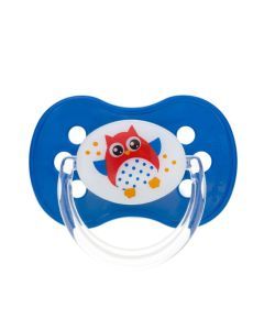 Canpol Babies, smoczek uspokajający silikonowy symetryczny, Sówki, 18 m+, 1 szt.