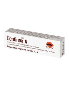 Dentinox N, 15% + 0,34% + 0,32%, żel na dziąsła, 10 g