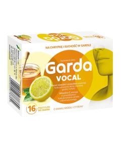 Garda Vocal, pastylki o ssania o smaku miodu i cytryny, 16 szt