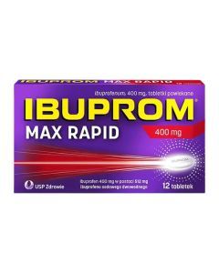 Ibuprom Max Rapid, 400 mg, tabl.powl., 12 szt