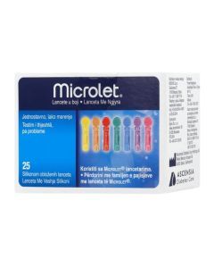 Microlet, lancety, (Ascensia), kolorowe,  25szt