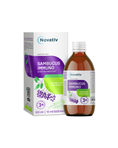 Novativ Sambucus immuno, syrop na odporność, 120 ml