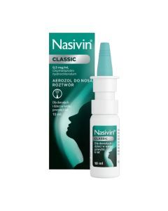 Nasivin Classic (soft 0.05%), (0,5 mg/ml), aerozol do nosa, 10 ml