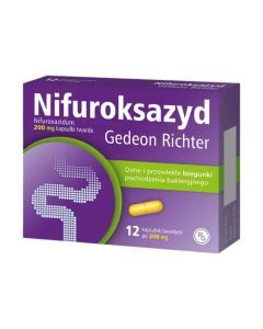 Nifuroksazyd Gedeon Richter, 200 mg, kapsułki twarde, 12 szt.