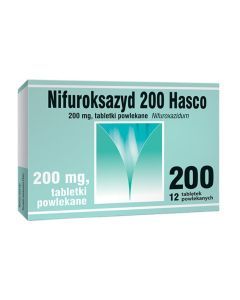 Nifuroksazyd Hasco, 200 mg, tabletki powlekane, 12 szt. 