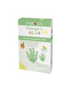Norsan, Omega-3 Alga Jelly olej z alg morskich, żelki, 45 szt