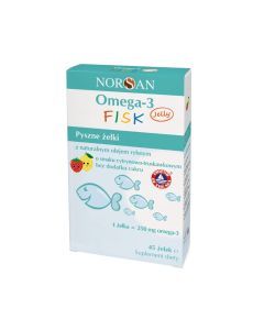 Norsan, Omega-3 Fisk z naturalnym olejem rybnym, żelki, 45 szt