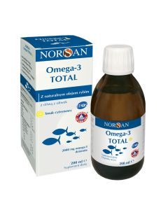 Norsan, Omega-3 Total z naturalnym olejem rybnym, smak cytrynowy , 200 ml
