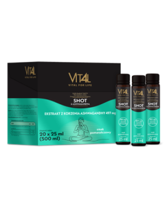 Vit4l Vital for life Shot z ashwagandhą, płyn, 20 x 25ml