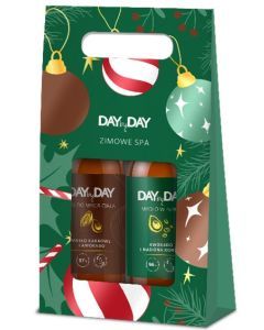 DAYbyDAY Zestaw Mydło w płynie Awokado i Nasiona konopii, Żel do mycia ciała Masło kakaowe i Awokado, 2 x 400 ml