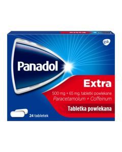 Panadol Extra, 500 mg+65 mg, tabl.powl., 24 szt