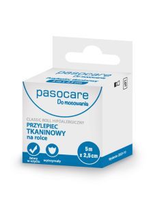 Pasocare, przylepiec tkaninowy, 5 m x 2,5 cm, 1 szt. (rolka)