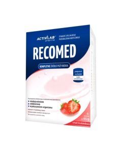 Recomed, koktajl odżywczy o smaku truskawkowym, proszek, 6 saszetek