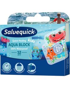 Salvequick Aqua Block Kids, plastry, 12 szt.