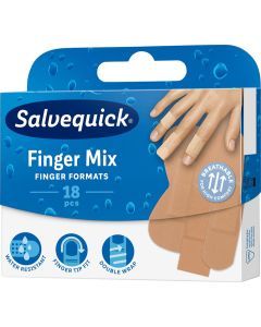 Salvequick Finger Mix, plastry na palce rąk, 18 szt.