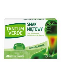 Tantum Verde sm.miętowy, 3 mg, pastyl twarde, 20 szt