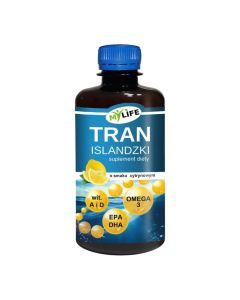 Tran Islandzki o smaku cytrynowym, olej, 250 ml