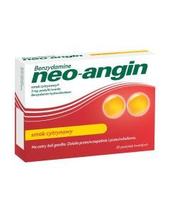 Benzydamine Neo-angin smak cytrynowy,3mg,pastyl.twarde,20szt