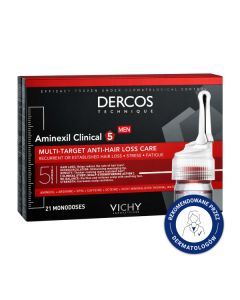 Vichy Dercos Aminexil Clinical 5, kuracja przeciw wypadaniu włosów dla mężczyzn, 6 ml, 21 ampułek