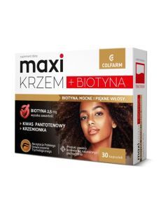 Maxi Krzem + Biotyna, kapsułki twarde, 30 szt.