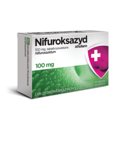 Nifuroksazyd Aflofarm, 100 mg, tabl.powl., 24 szt