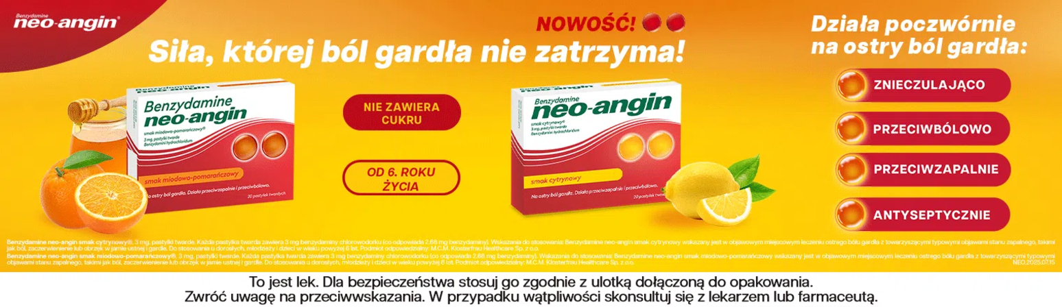 Baner przedstawiający produkty Neo-angin