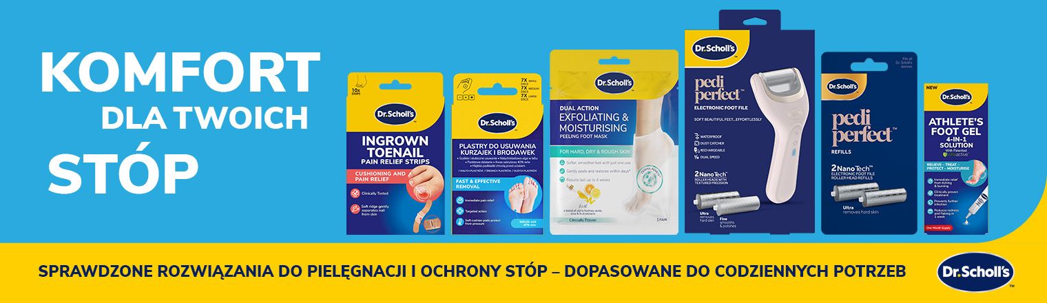 Baner przedstawiający produkty scholl