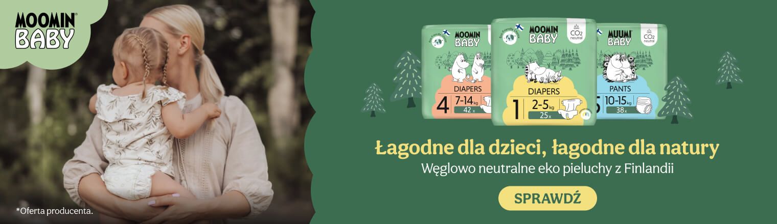 Baner przedstawiający produkty Moomin baby