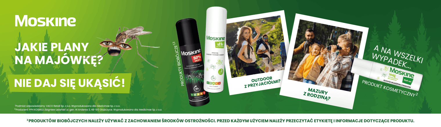 Baner przedstawiający produkty moskine