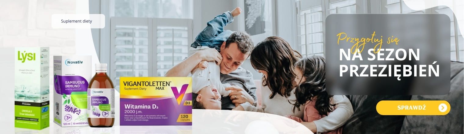 Baner przedstawiający produkty na sezon przeziębień